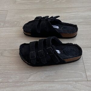 Cushionaire Shearling Suede Slide Sandals in Women’s 8